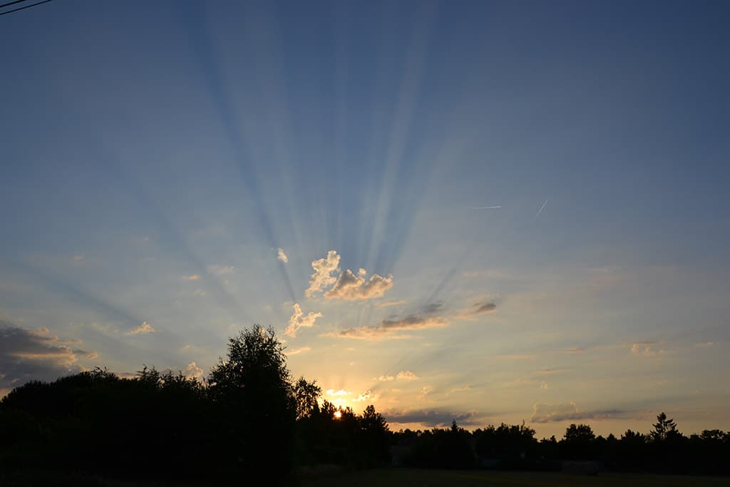 au soleil couchant