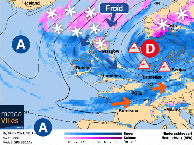 Carte de prévisions d'europe du Mardi 4 mai 2021