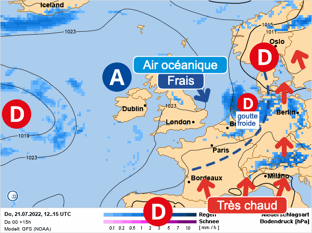 Carte de prévisions d'europe du Jeudi 21 juillet 2022