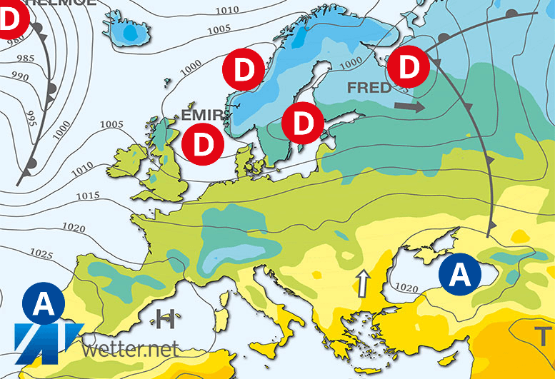 Carte de prévisions d'europe du Mardi 7 novembre 2023