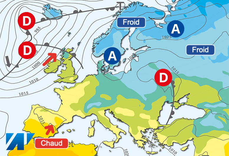 Carte de prévisions d'europe du Lundi 18 mars 2024