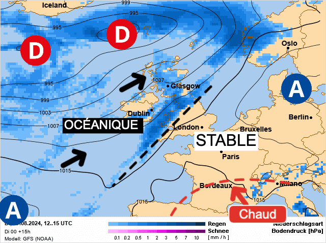 Carte de prévisions d'europe du Mardi 27 août 2024