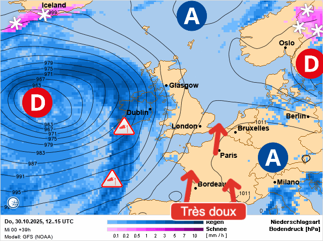 Carte de prévisions d'europe du Jeudi 30 octobre 2025