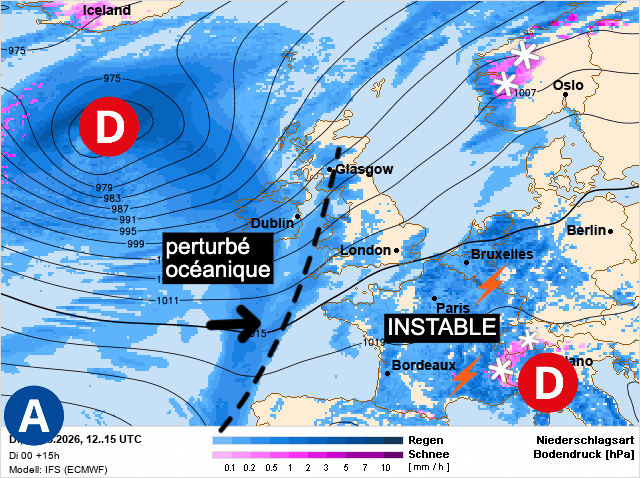 Carte de prévisions d'europe du Mardi 10 mars 2026