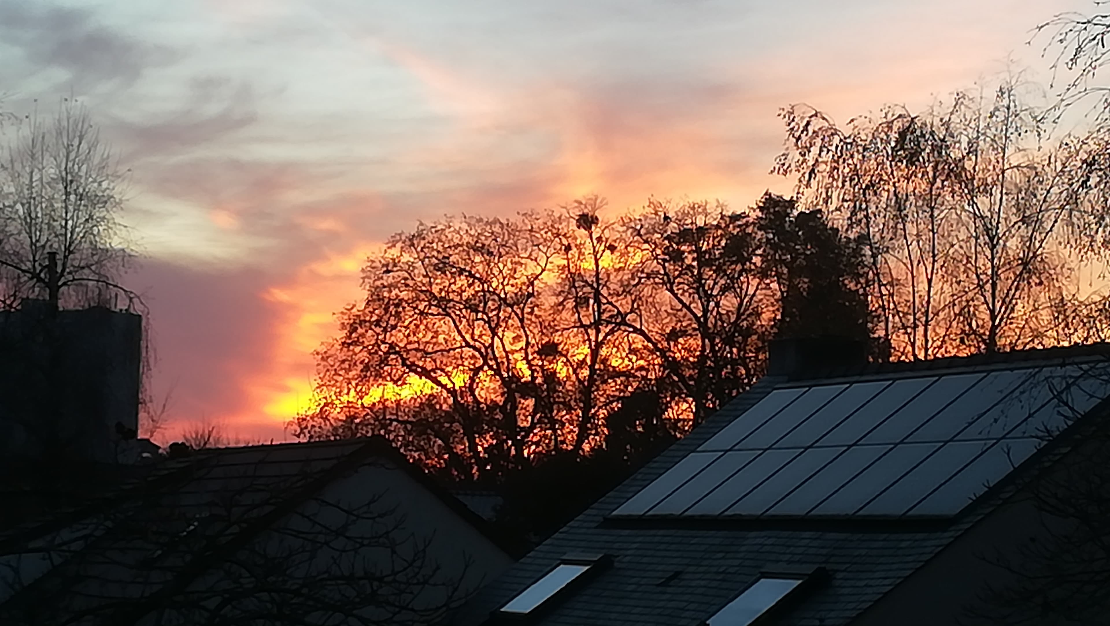 Couché de soleil sur Nantes Erdre