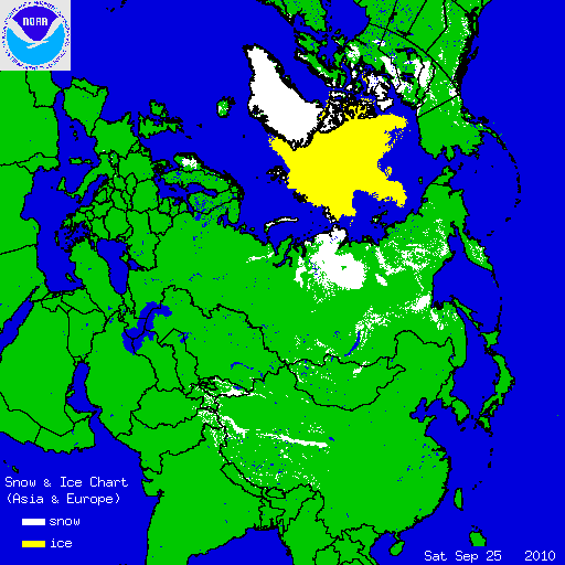 Image d'illustration pour Avancée de la neige sur l'hémisphère Nord