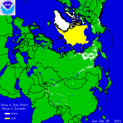 Image d'illustration pour Avancée de la neige sur l'hémisphère Nord