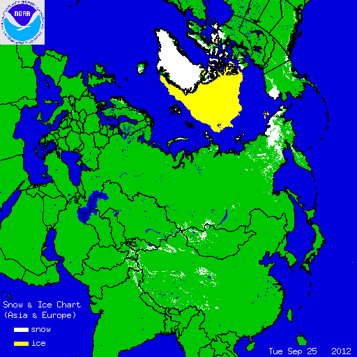 Image d'illustration pour Avancée de la neige sur l'hémisphère Nord