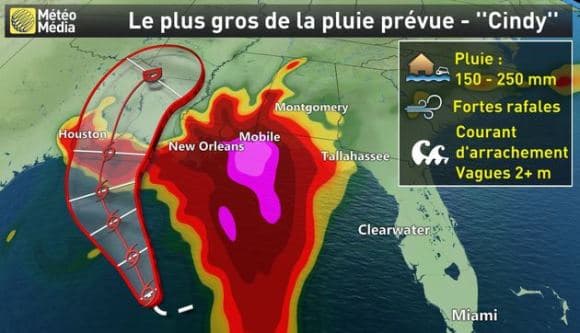 Image d'illustration pour Tempêtes tropicales Bret et Cindy sur l'Atlantique
