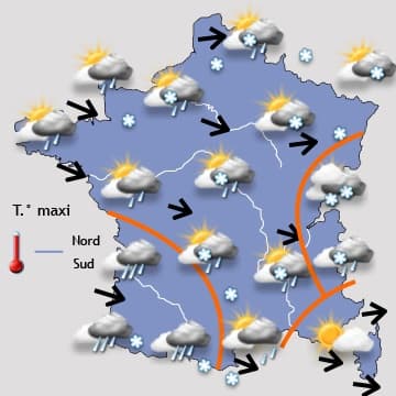 Froid, très agité avec des averses de neige 