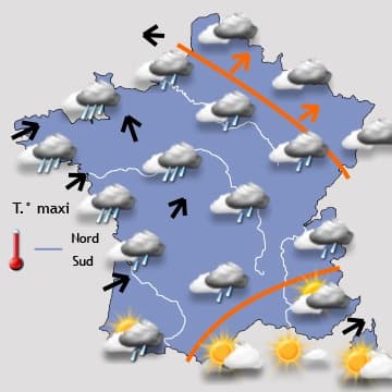 Réchauffement par le sud (mais toujours perturbé...)