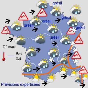 Episode printannier en vue sur la moitié Sud 
