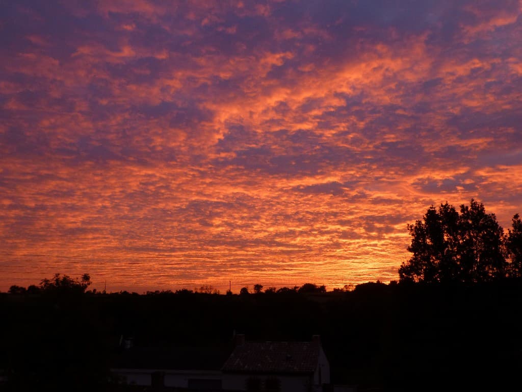 Ciel rouge de feu