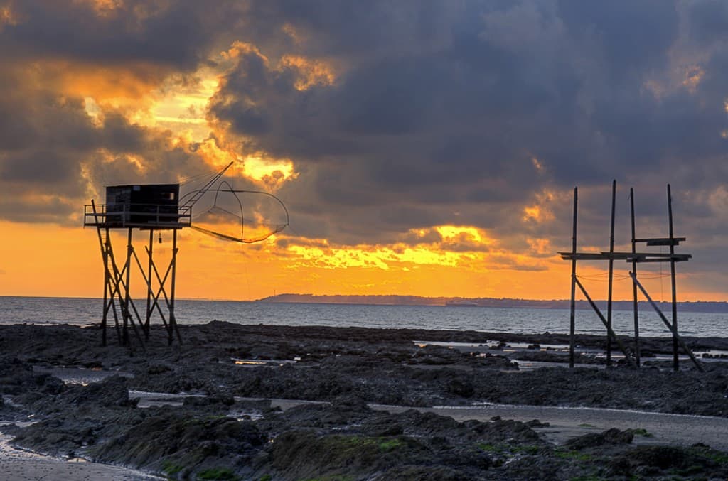 Coucher de soleil et pêcheries