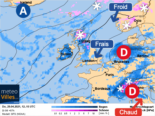 Carte de prévisions d'europe du Jeudi 29 avril 2021