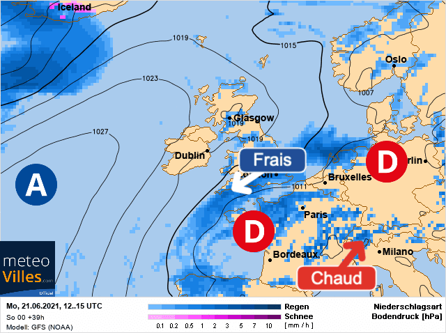 Carte de prévisions d'europe du Lundi 21 juin 2021