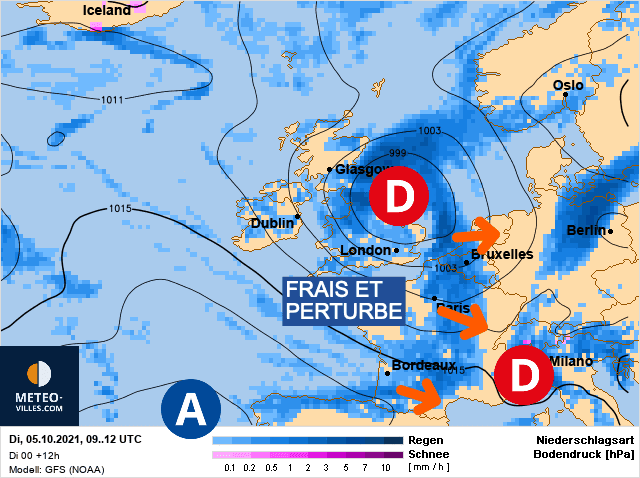 Carte de prévisions d'europe du Mardi 5 octobre 2021