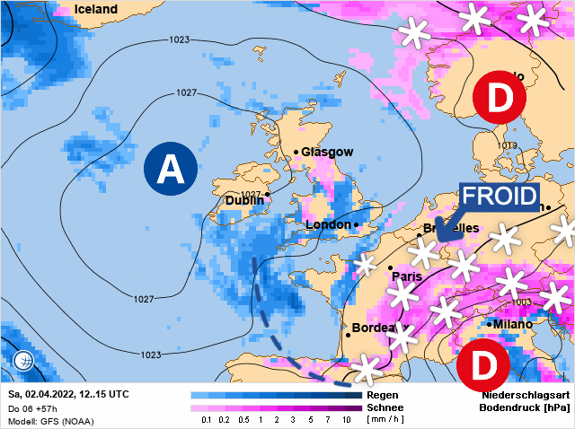 Carte de prévisions d'europe du Samedi 2 avril 2022