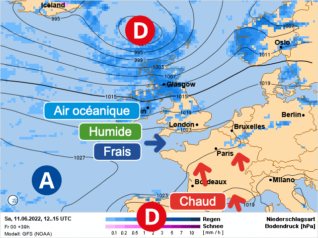 Carte de prévisions d'europe du Samedi 11 juin 2022