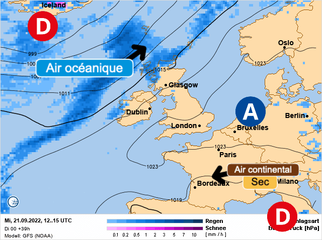 Carte de prévisions d'europe du Mercredi 21 septembre 2022