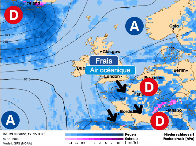 Carte de prévisions d'europe du Jeudi 29 septembre 2022