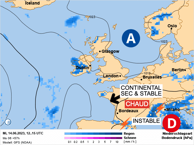 Carte de prévisions d'europe du Mercredi 14 juin 2023