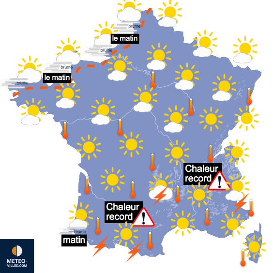 Maximum de la chaleur attendu jeudi avant une forte chûte