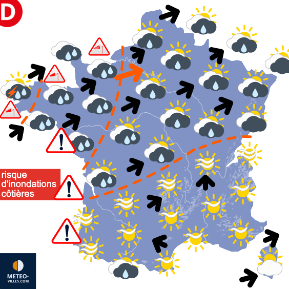 Menace d'inondations et de tempêtes