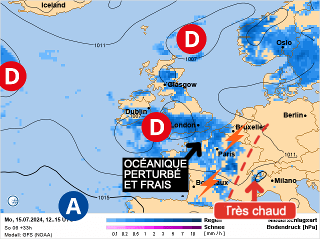 Carte de prévisions d'europe du Lundi 15 juillet 2024