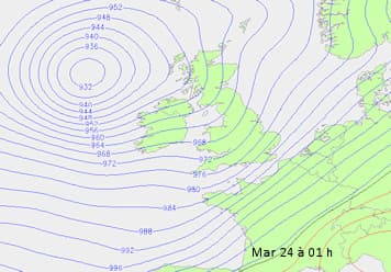 Image d'illustration pour Tempête Dirk : vers des pressions atmosphériques remarquables