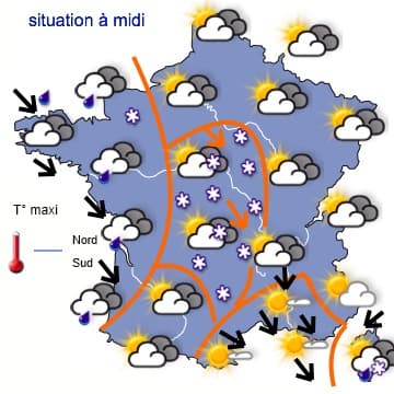 Pluie à l'Ouest, neige à l'Est