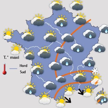 Lente amélioration par le sud jusqu'en fin de semaine